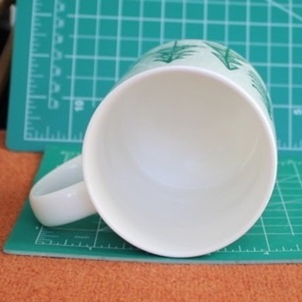 Starbucks 2015 Green Pine Tree Ceramic Coffee Mug 12oz White Nordic Forest Cup - Picture 4 of 7